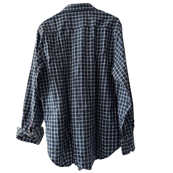Robert Graham Navy/White Gingham, Long Sleeve, Classic Fit, Button Down - L - Picture 2 of 8